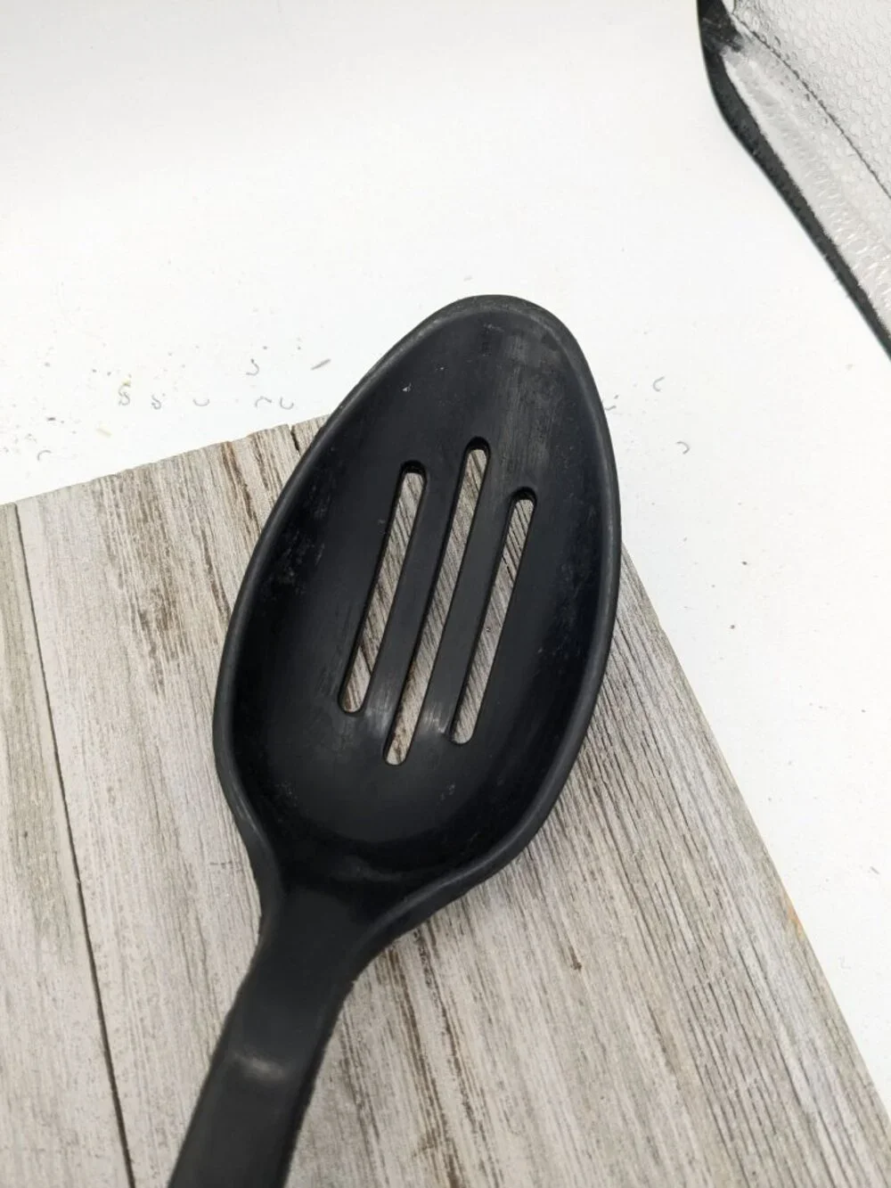 Tailor Made Products Slotted Spoon #3 Black Nylon Plastic 11 1/2